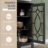 Modern Sideboard with Storage, Console Table, Buffet Cabinet with Glass Doors for Living Room, Espresso
