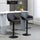 Bar Stools, Bar stools with Backs, Foot Rest, Round Base and Soft PU Leather for Kitchen, Bar, Swivel Bar Stools, Black