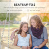 2-Seater Porch Swing, Hanging Outdoor Swing Bench with Metal Chains and Wide Armrests, for Deck, Patio, Garden, Backyard