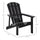 Outdoor HDPE Adirondack Deck Chair,Plastic Lounger with High Back and Wide Seat, Black
