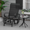 Gliding Lounger Chair, Outdoor Swinging Chair with Smooth Rocking Arms and Lightweight Construction for Patio Backyard, Black