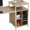68 Inch Office Table Computer Desk Workstation Bookshelf with CPU Stand, Spacious Storage & Chic Modern Woodgrain Design, Oak Wood Grain