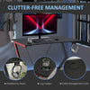 47 inch Gaming Computer Desk, Home Office Gamer Table Workstation with Cup Holder, Headphone Hook, Cable Management, Carbon Fiber Surface