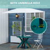 Patio Dining Table with Umbrella Hole Round Outdoor Bistro Table for Garden Lawn Backyard, Green
