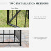 78.75'' x 19.75'' Metal Garden Arch with Gate Climbing Planter Frame and 2 Side Flower Beds Backyard Decor for Vines Morning Glory Black