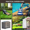 7' x 4' Garden Storage Shed Metal Outdoor Backyard Garden Utility Storage Tool Shed Kit - Grey/White