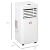 7000BTU Mobile Portable Air Conditioner for Home Office Cooling, Dehumidifier, Ventilating w/Remote, LED Display, 24H Timer, White