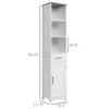 Tall Bathroom Storage Cabinet with 3 Tier Shelf, Cupboard, Drawer, Door, Freestanding Linen Tower, Slim Side Organizer, White