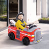 6V Electric Ride-On Fire Truck Vehicle for Kids with Remote Control Music Lights and Ladder