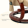 Recliner Chair with Ottoman, Electric Faux Leather Recliner with 10 Vibration Points and 5 Massage Mode, Reclining Chair with Remote Control, Swivel Wood Base and Side Pocket, Beige