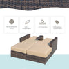 Outdoor 3pc PE Rattan Wicker Patio Love Seat Lounge Chair Set