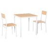 3-Piece Wooden Square Dining Table Set with 1 Table and 2 Chairs and Sturdy Metal Frame for Small Space, Oak
