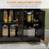 Sideboard Buffet Cabinet, Modern Kitchen Cabinet with 2 Drawers and Adjustable Shelves, Coffee Bar Cabinet for Living Room, Black