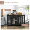 Heavy-Duty Large Dog Crate Furniture with Spacious Interior, Big Dog Crate End Table, Puppy Crate for Medium Dogs, Pet Kennel, Brown/Black