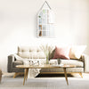43" x 27.5" Wall Mirror, Arch Window Mirror for Wall in Living Room, Bedroom, Rustic White