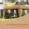 9.8' x 9.8' Gazebo Replacement Canopy, Gazebo Top Cover with Double Vented Roof for Garden Patio Outdoor (TOP ONLY), Khaki