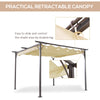 11.5' x 11.5' Retractable Patio Gazebo Pergola with UV Resistant Outdoor Canopy & Strong Steel Frame