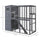 Cat House Outdoor Catio Kitty Enclosure with Platforms Run Lockable Doors and Asphalt Roof, 77" x 37" x 69", Grey