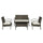 Patio Porch Furniture Sets 4-PCS Rattan Wicker Chair w/ Table Conversation Set for Yard,Pool or Backyard Indoor/Outdoor Use- Cream White