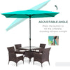 6.6 X 10 ft Rectangular Market Umbrella Patio Outdoor Table Umbrellas with Crank & Push Button Tilt, Teal