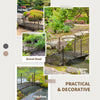 6FT Classic Garden Bridge with Safety Railings Steel Arc Footbridge Decorative Pond Bridge for Backyard Creek Stream, Bronze