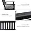Patio Glider Bench Outdoor Swing Rocking Chair Loveseat with Sturdy Wooden Frame, Black