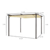 11.5' x 11.5' Retractable Patio Gazebo Pergola with UV Resistant Outdoor Canopy & Strong Steel Frame