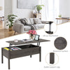 39" Modern Lift Top Coffee Table Desk With Hidden Storage Compartment for Living Room, Light Grey Woodgrain