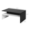 Modern Coffee Table,  2-tier Rectangular Center Table with Storage Shelves for Living Room, Black/White