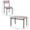 5 Piece Dining Table Set Tranditional Style Dining Room Sets with Chairs Dining Table and Chairs Kitchen Table Sets - Dark Wood Grain/Black