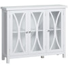 Modern Kitchen Sideboard, Buffet Cabinet with 2 Storage Cupboard, Glass Doors for Living Room, Bedroom, White