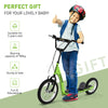 Youth Scooter Ride On Toy with Adjustable Handlebar, Dual Brakes, and Inflatable Wheels For Kids 5+ - Green