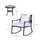 3 Piece Outdoor PE Rattan Patio Rocking Chair Set with Table - Brown
