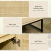 Sideboard Cabinet with Rattan Doors, Adjustable Shelf, Metal Base, Storage Cabinet for Living Room, Bedroom, Kitchen,