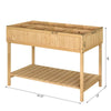 Raised Wooden Garden Bed Grid Planter Stand with 8 Slots Perfect for Limited Garden Space to Grow Herbs Veggies and Flowers