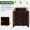 39" x 16" x 16" Wooden Raised Bed Garden Flower Planter Box for Vegetables and Herbs with 4 Drainage Holes Rustic Column Edge
