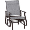 Outdoor Swing Glider Chair, Patio Mesh Rocking Chair with Steel Frame for Backyard, Garden and Porch, Grey