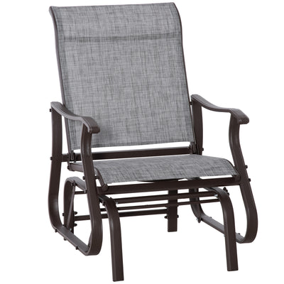 Outdoor Swing Glider Chair, Patio Mesh Rocking Chair with Steel Frame for Backyard, Garden and Porch, Grey