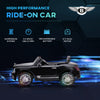 12V Bentley Mulsanne Licensed Electric Ride On Car with Parent Control, Battery Powered Car with LED Lights, MP3, Horn, Music, 2 Motors, for 37-72 Months, Black