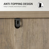Rustic Storage Cabinet Home 3-Tier Organizer with Barn Door  Adjustable Shelf Freestanding Furniture  Vintage Grey Wood Color