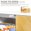 Modern 3 Door Accent Sideboard Storage Cabinet with Chevron Pattern and Adjustable Shelving, Natural Wood