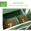 49" Chicken Coop, Wooden Hen Run House, Quail hutch with Nesting Box, Slide-out Tray, Asphalt Roof, Planting Lattice, Green