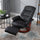 Faux Leather Manual Recliner, Adjustable Swivel Lounge Chair with Footrest, Armrest and Wrapped Wood Base for Living Room, Black