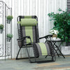 Zero Gravity Lounger Chair, Folding Reclining Patio Chair, with Cup Holder and Headrest, for Events and Camping, Green
