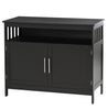 Modern Sideboard Buffet with Magnet Door, Buffet Cabinet with Vintage Metal Handle and Adjustable Shelves for Kitchen, Buffet Table, Black