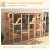 Outdoor Cat House, Wooden Catio, Cat Window Box Outside Enclosure with Weather Protection Roof, Multiple Platforms, Resting Condos, Ramps, Soft Ladders, Scratching Posts, Enter Door