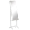 Floor Standing Jewelry Cabinet, Lockable Jewelry Organizer with Full-Length Mirror,  and 4 Adjustable Angles, White