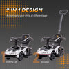 2-IN-1 Ride On Push Car, Essenza SCV12 Licensed Toddler Sliding Car, Walker Push-Along with Horn Engine Sound and Steering Wheel, Manual, White