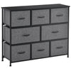 8-Drawer Dresser, 3-Tier Fabric Chest of Drawers, Storage Tower Organizer Unit with Steel Frame Wooden Top for Bedroom, Hallway, Dark Grey