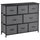 8-Drawer Dresser, 3-Tier Fabric Chest of Drawers, Storage Tower Organizer Unit with Steel Frame Wooden Top for Bedroom, Hallway, Dark Grey